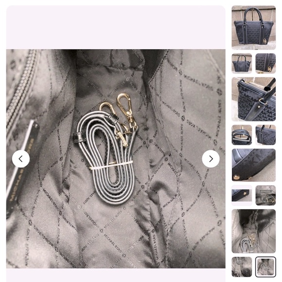 🖤Michael Kors Signature Griffin Jacquard Satchel Crossbody Newer Handbag - Picture 14 of 15